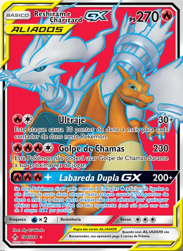 Image of the card Reshiram e Charizard GX