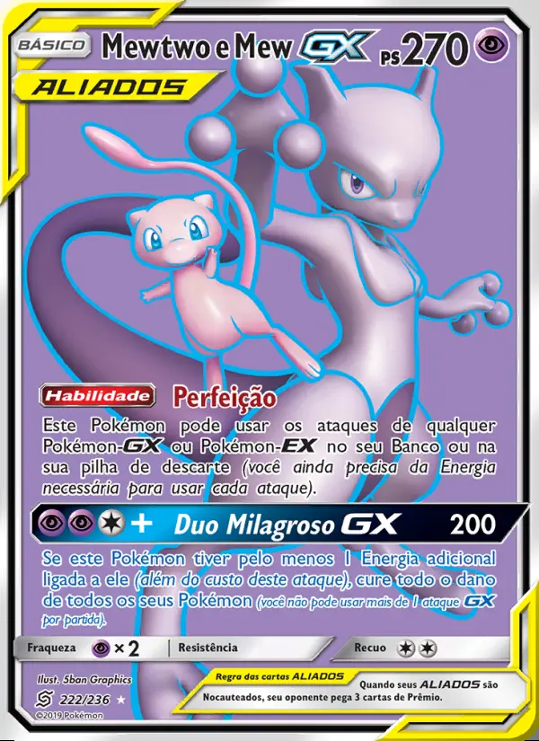 Image of the card Mewtwo e Mew GX