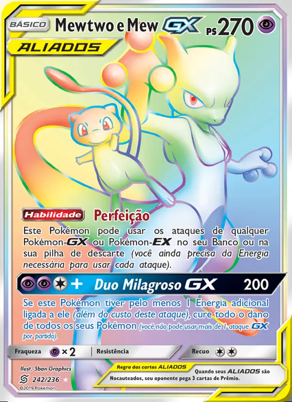 Image of the card Mewtwo e Mew GX