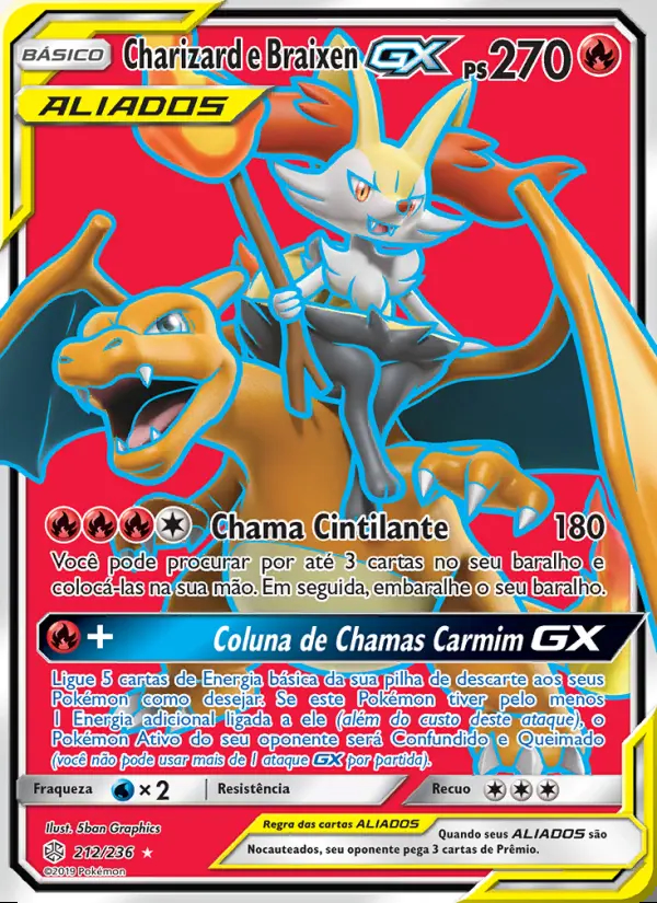 Image of the card Charizard e Braixen GX