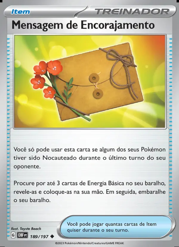 Image of the card Mensagem de Encorajamento