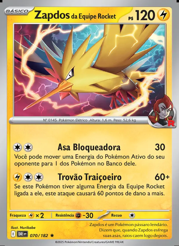 Image of the card Zapdos da Equipe Rocket