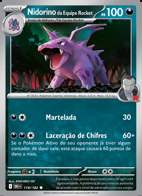 Image of the card Nidorino da Equipe Rocket