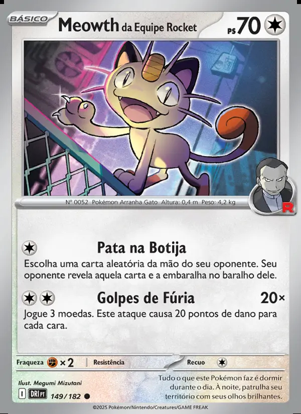 Image of the card Meowth da Equipe Rocket