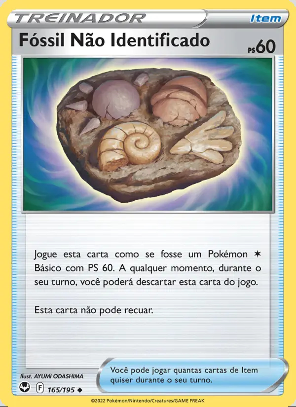 Image of the card Fóssil Não Identificado