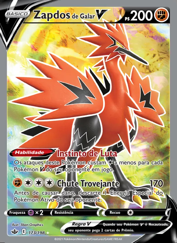 Image of the card Zapdos de Galar V