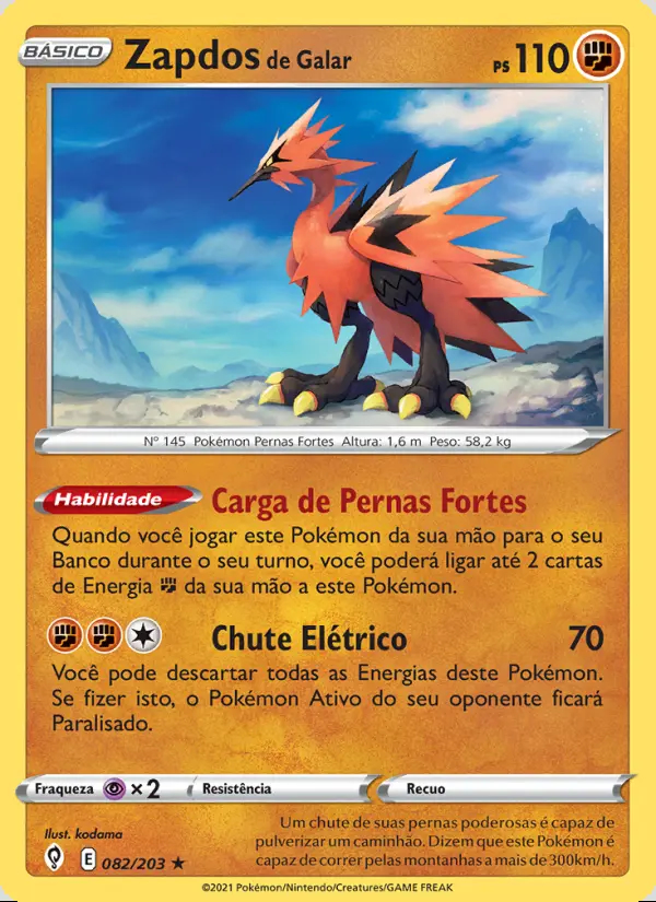 Image of the card Zapdos de Galar